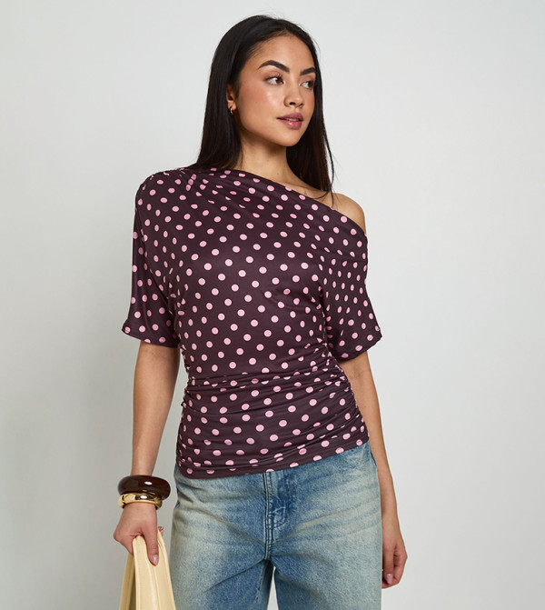 Polka Dots Off Shoulder Top