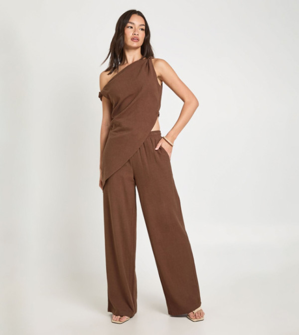 Linen Drawstring Waist Trousers