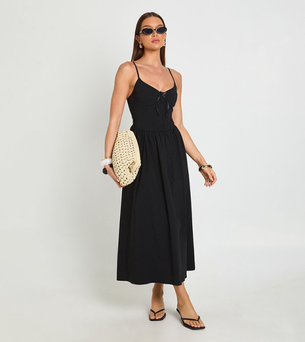 Bust Cup Detail Cami Strap Midaxi Dress