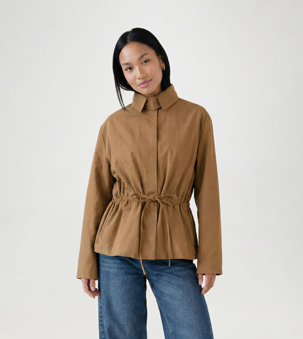 Cinched Waist Utility Jacket