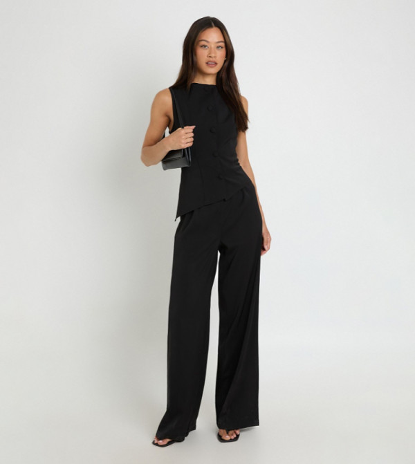 Tall Waistcoat Wide Leg Jumpsuit