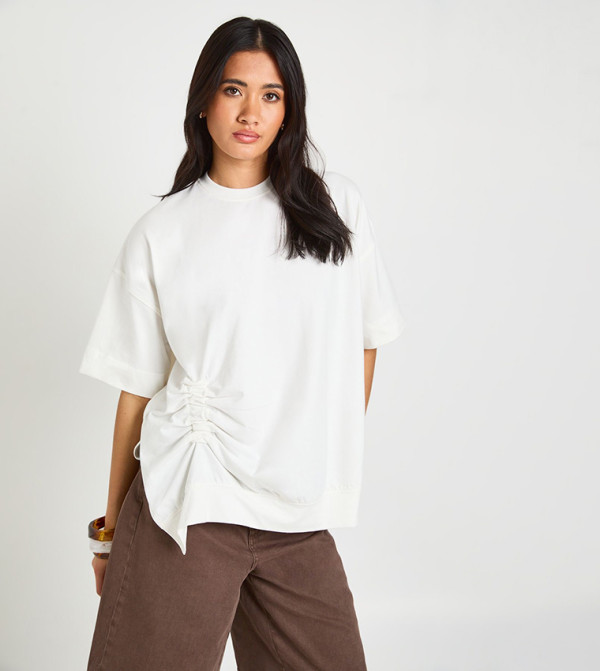 Ruched Detail Oversized T-Shirt