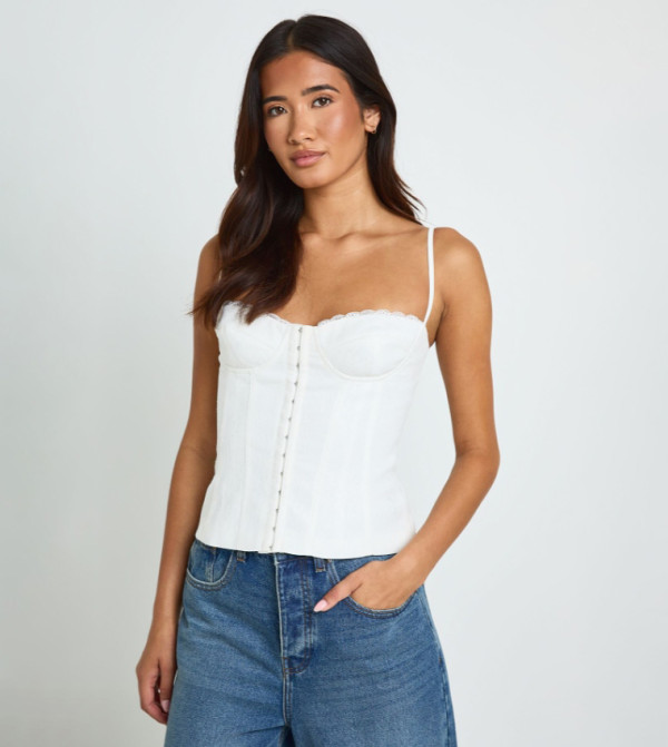 Lace Hook and Eye Corset Top
