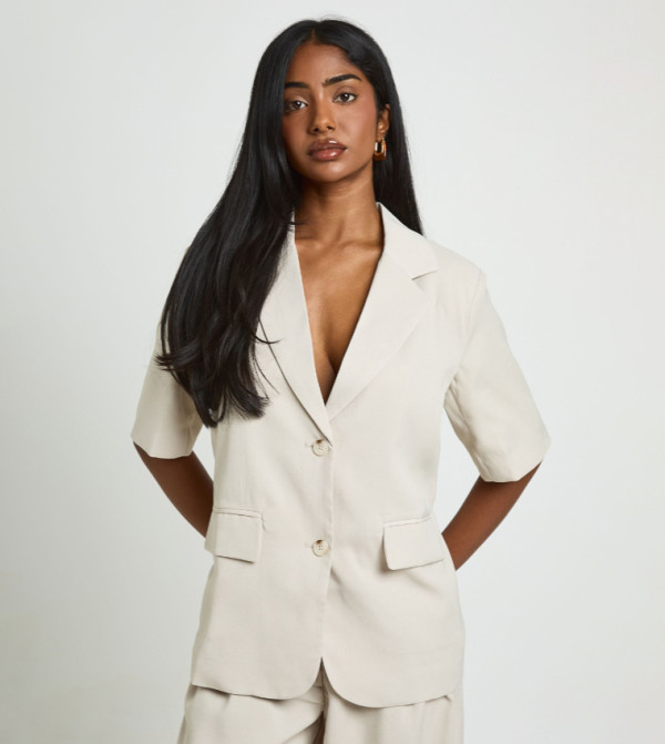 Short Sleeves Oversized Blazer