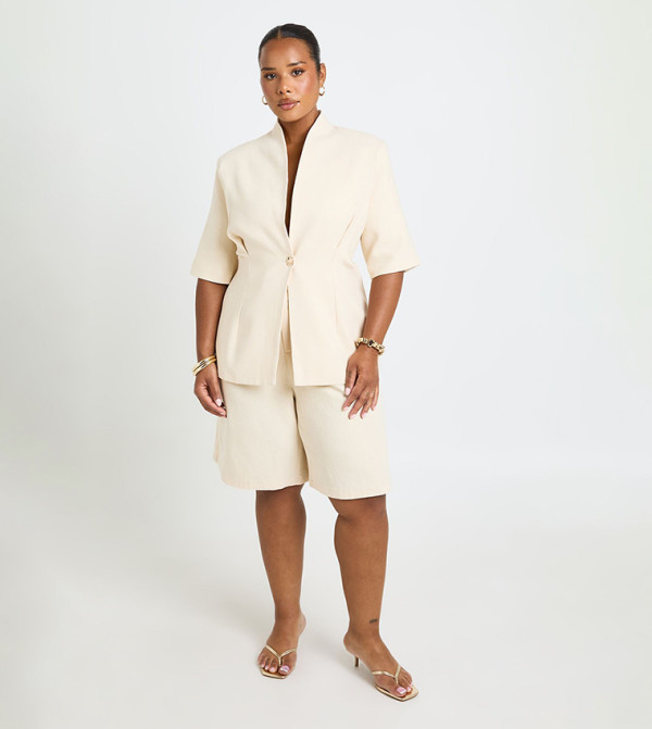 Curve Linen Tailored Longline Shorts