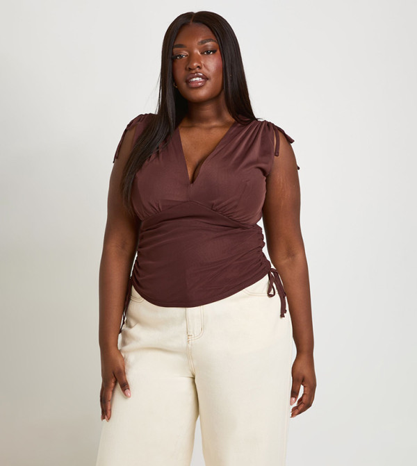 Curve Plunge V-Neck Top