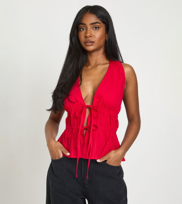 Tie Front Halterneck Top