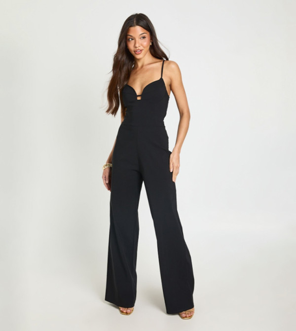 Sweetheart Neck Wide Leg Jumpsuit