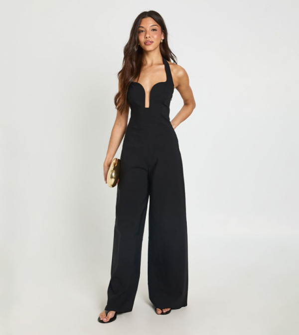 Sweetheart Halterneck Wide Leg Jumpsuit