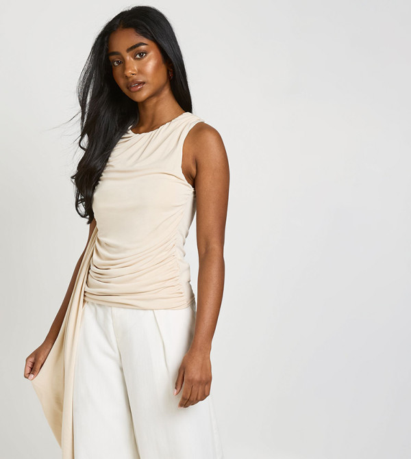 Drape Tie Detail Sleeveless Top