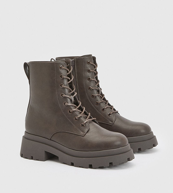 Chunky Lace Up Hiker Boots