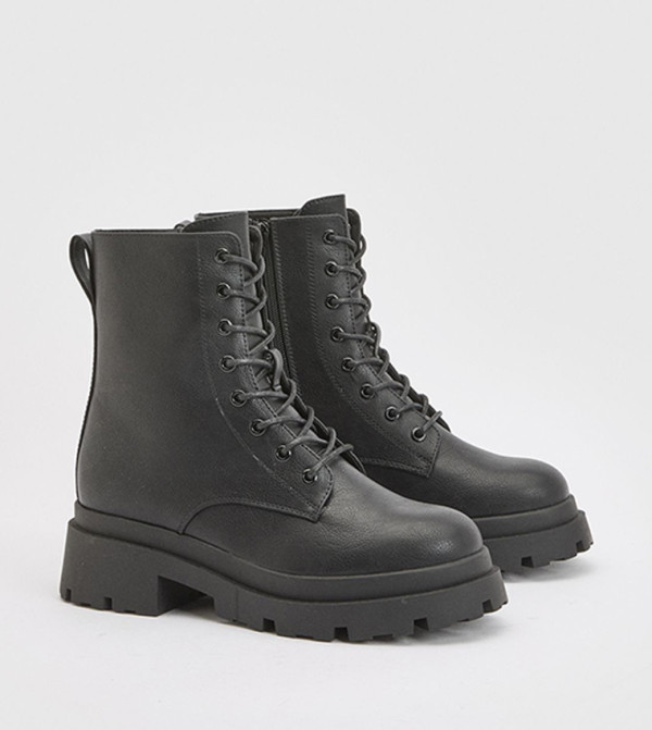 Chunky Lace Up Hiker Boots