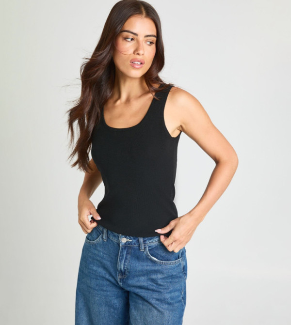 Scoop Neck Knitted Tank Top