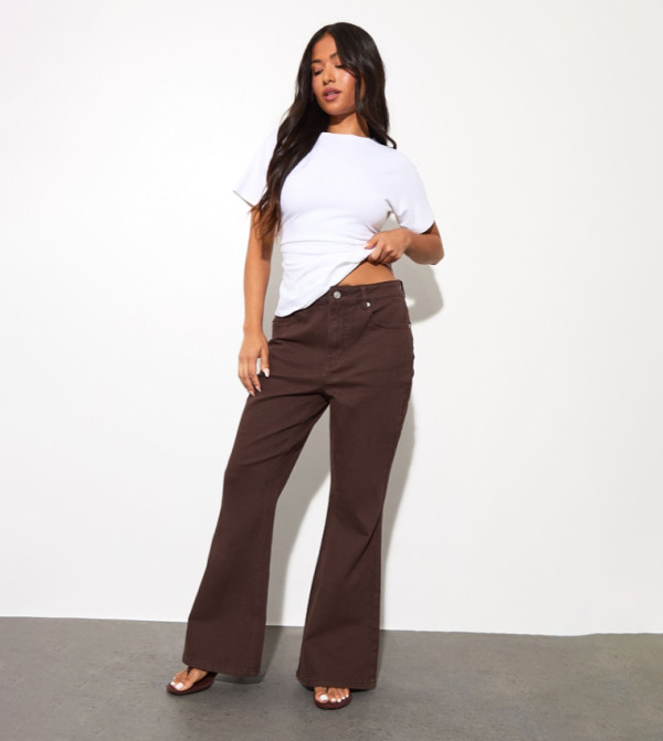 The Petite High Waist Flared Jeans