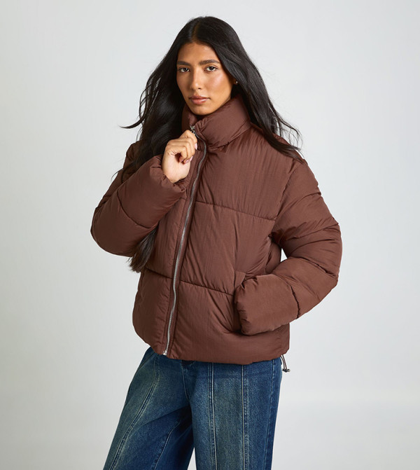 Tall Funnel Neck Puffer Jacket