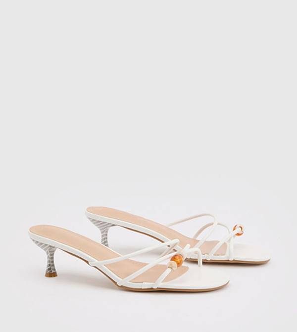 Beaded Detail Strappy Heeled Sandals