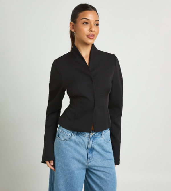 Concealed Fastening Barrel Sleeves Blazer