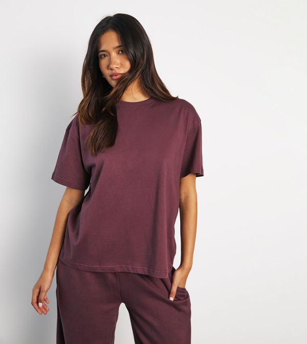 Solid Oversized Short Sleeves T-Shirt