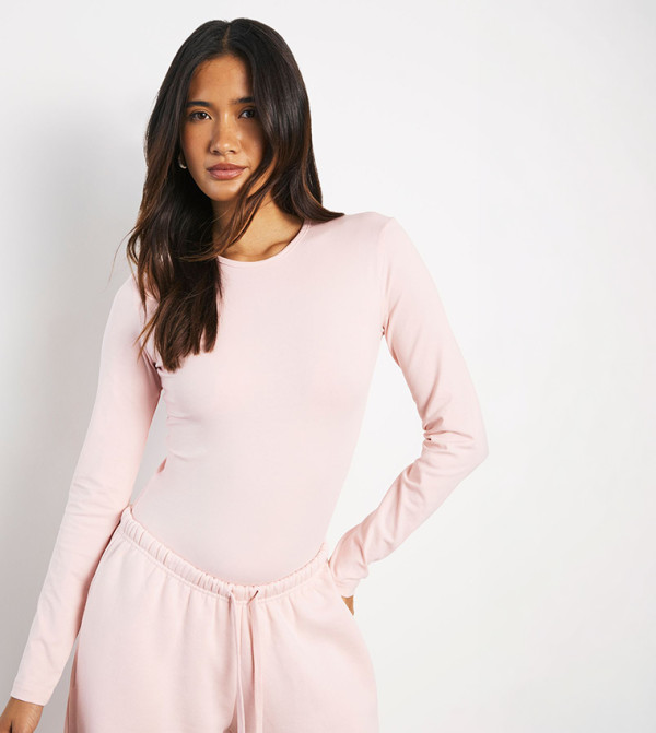 Long Sleeves Crew Neck Bodysuit Top