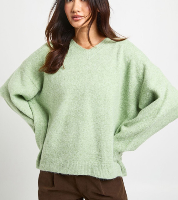 Super Soft V-Neck Oversized Sweater