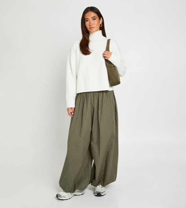 Exposed Seam Detail High Neck Jumper