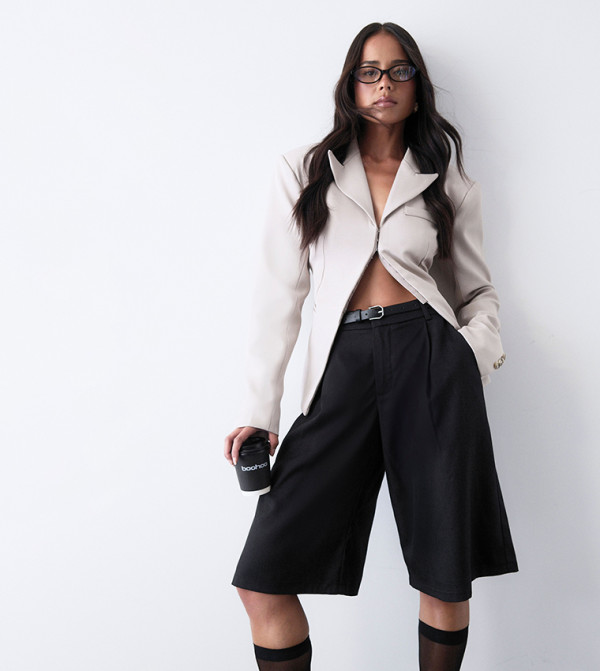 Adjustable Back Hook & Eye Cinched Blazer