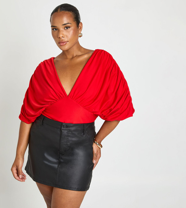 Curve Coated Mini Skirt