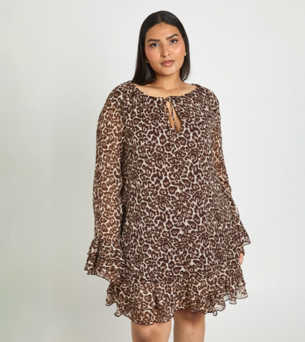 Curve Chiffon Smock Mini Dress