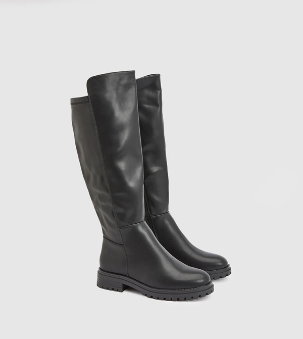 Wide Fit Chunky Knee High Boots