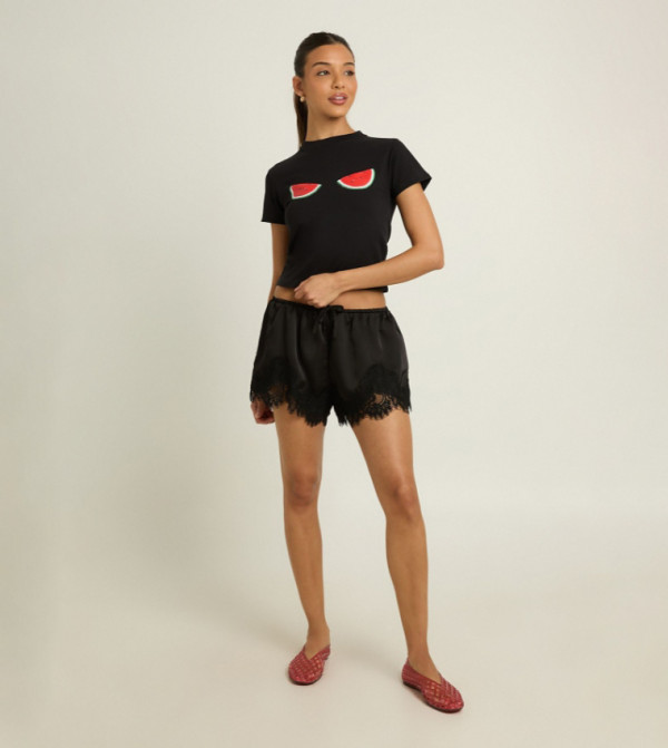 Watermelon Printed Crop T-Shirt