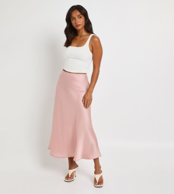 Petite Satin Midaxi Skirt