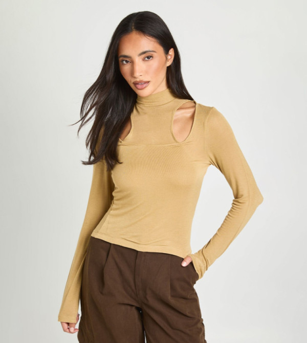 Double Layer High Neck Top