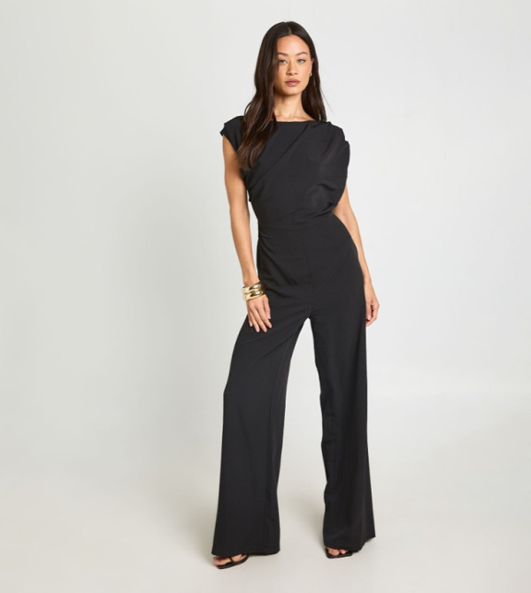 Tall Asymmetric Wide Leg Jumpsuit