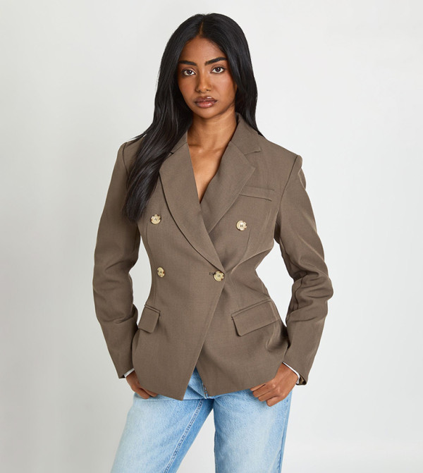 Double Breasted Cinched Blazer