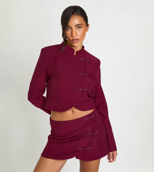 Wrap Trim Fastening Boxy Jacket