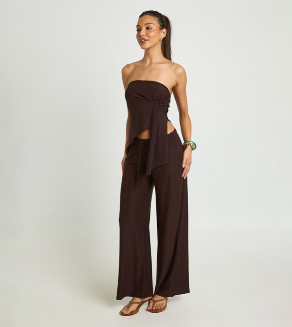 Textured Straight Fit Trousers