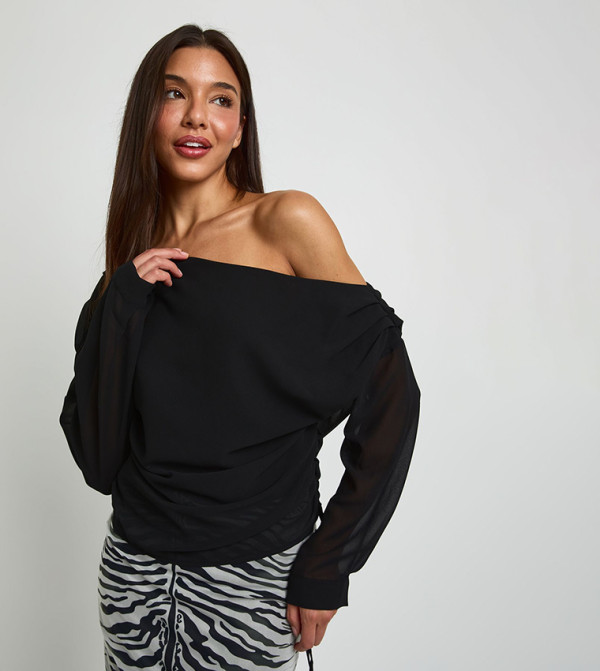 توب شيفون سادة أوف شولدر