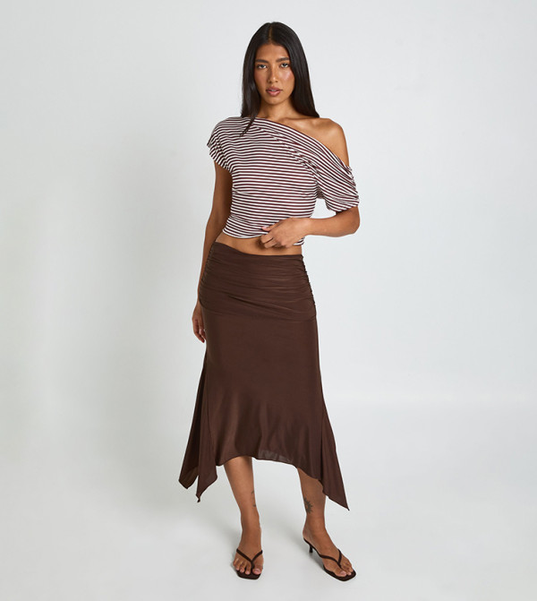 Tall Hanky Hem Midi Skirt