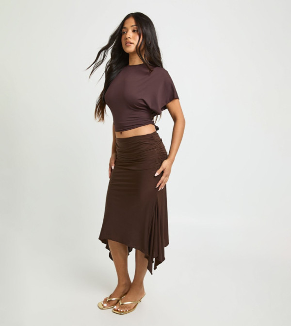 Petite Hanky Hem Midi Skirt