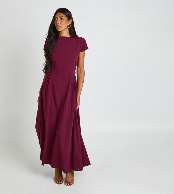 Tall Textured Volume Skirt Midaxi Dress