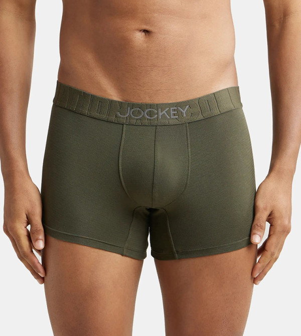 Solid Supima Cotton Elastane Stretch Trunk with Ultrasoft Waistband