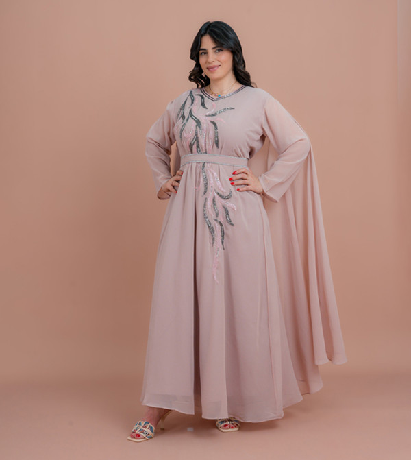 2-Piece Embellished Belted Jalabiya