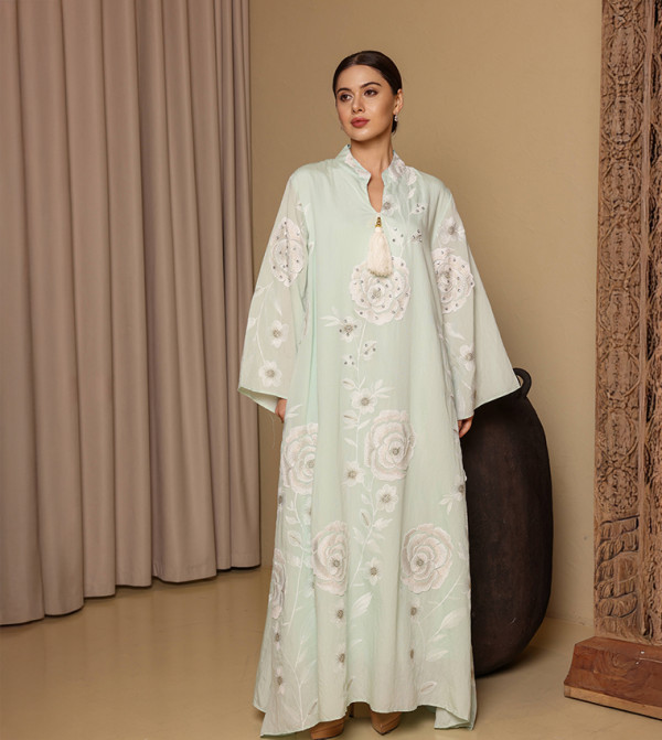 SAJA Appliqued Flared Sleeves Jalabiya