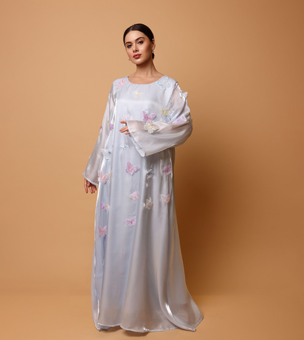 BANAN Butterfly Appliqued Flared Sleeves Jalabiya