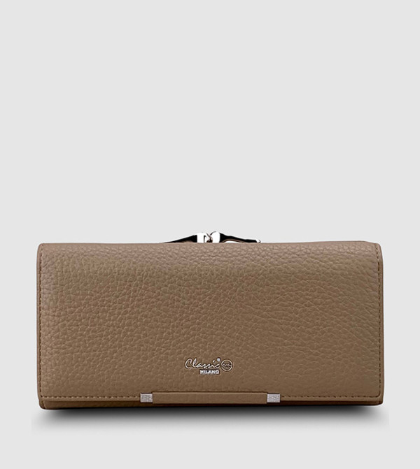 Textured Faux Leather Flap Wallet
