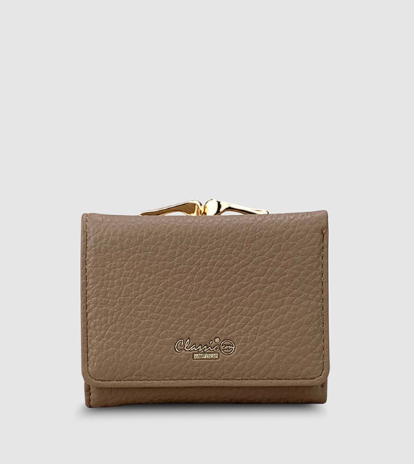 Textured Faux Leather Tri-Fold Wallet