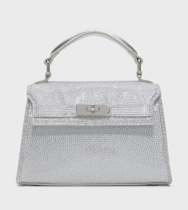 JOSYE Embellished Twist Lock Top Handle Bag