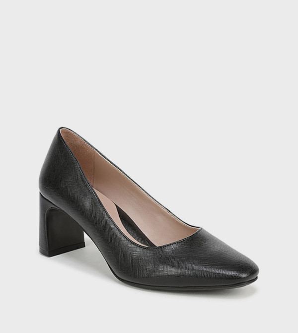 YURI Textured Block Heel Pumps
