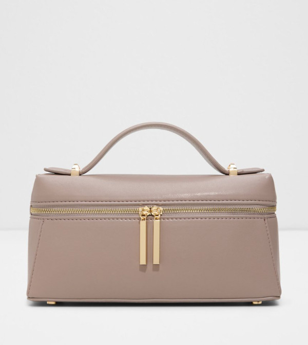 KALLIANA Solid Zip Vanity Bag
