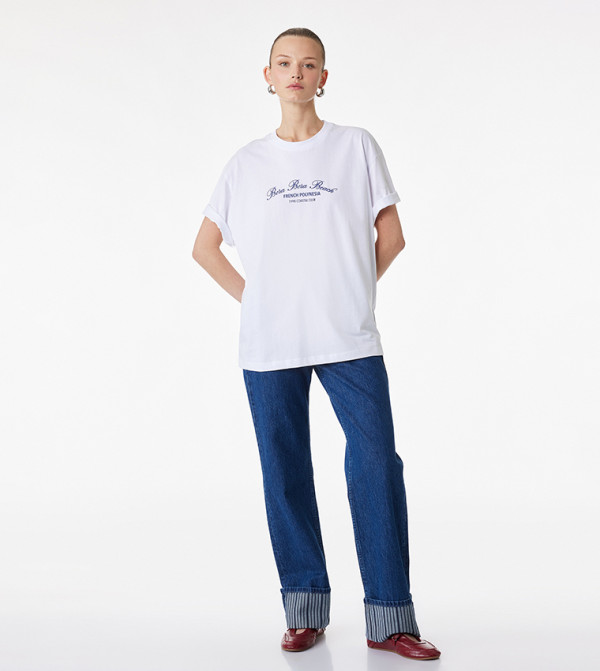 Printed Short Sleeves Oversized T-Shirt